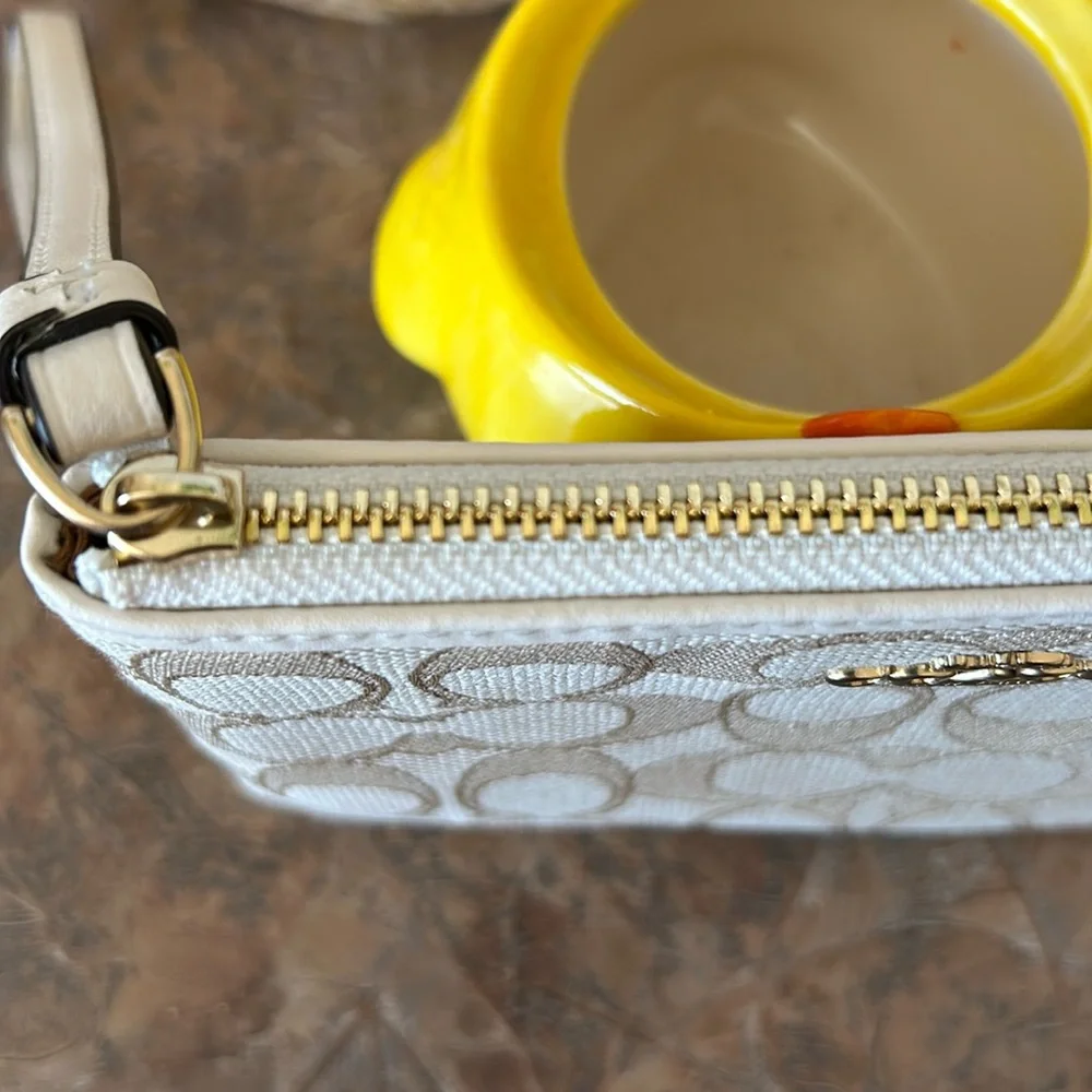 Coach Beige Monogram Wristlet - Picture 6 of 11